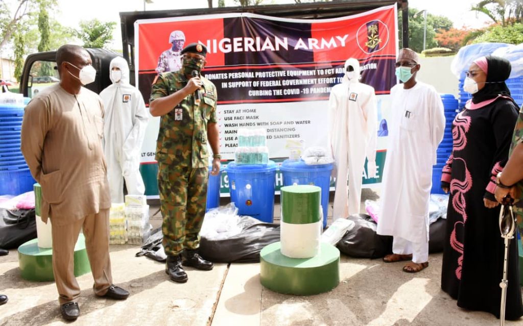 Nigeria army donate protective gear to federal capita territory administration