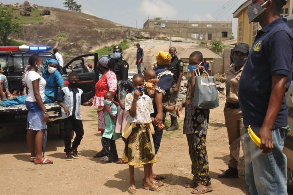 Some of the worshippers  being arrested by the task team