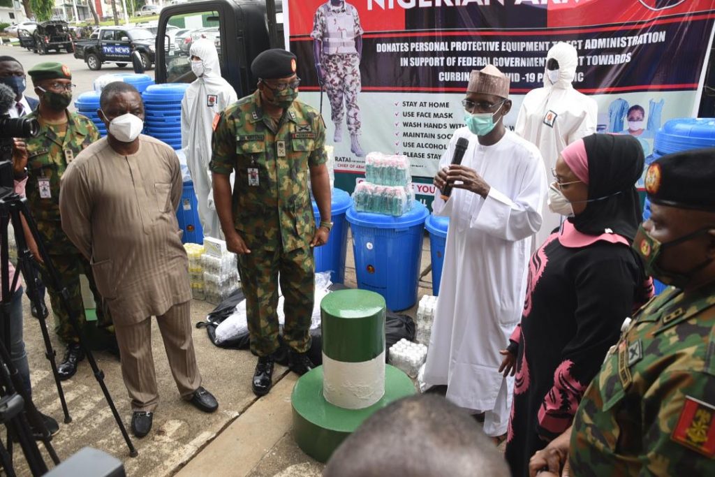 Mallam Mohammed  Bello receive delegation of Nigeria that brought PPEs to combat covid-19 