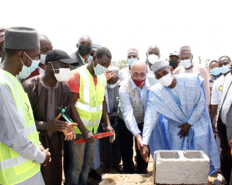 Bello Lays Foundation For 200 Units Of QATAR Charity Housing Estate For Widows, Orphans