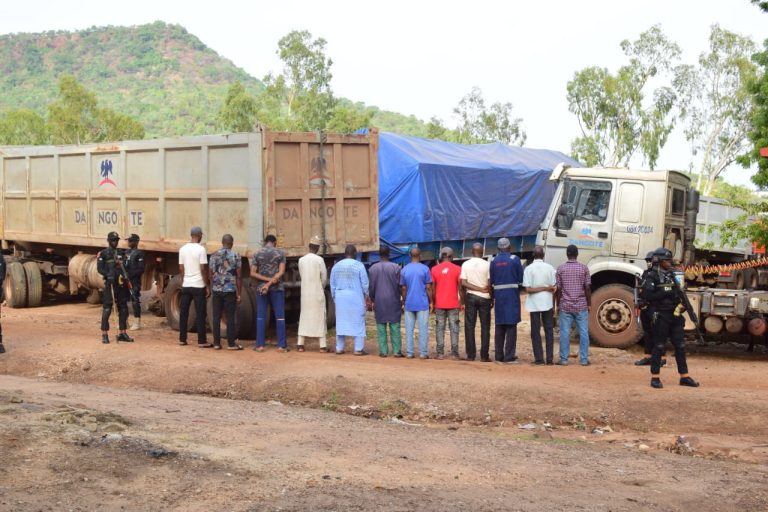 FG Cracks Down on Illegal Mining, 10 Trucks Seized, Suspects Arrested