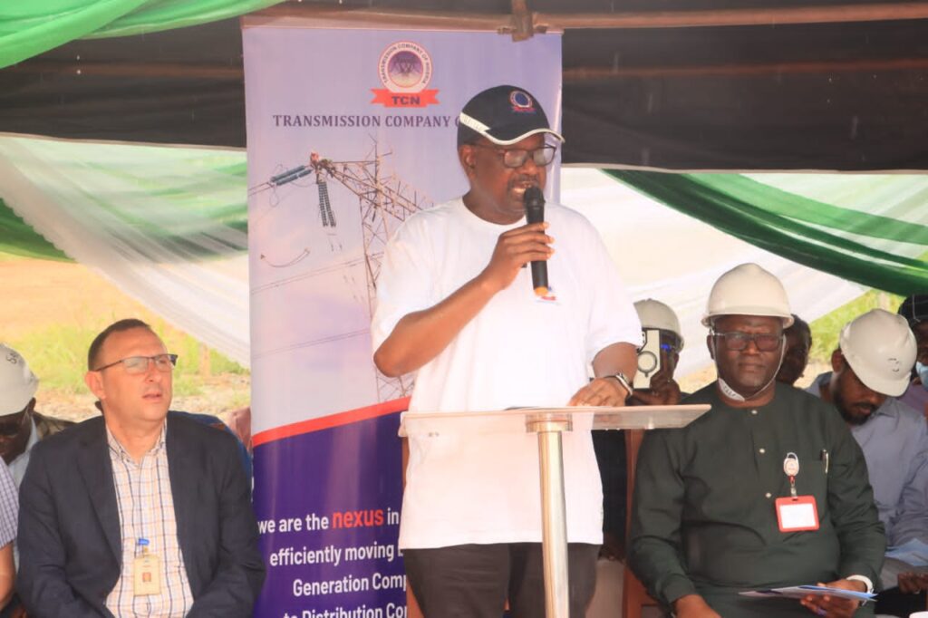 The Managing Director/Chief Executive Officer, Transmission Company of Nigeria (TCN), Engr Sule Ahmed Abdulaziz during the official inauguration of the newly constructed Ihovbor/Benin and Ihovbor/Ajaokuta 330kV Turn-In-Turn-Out transmission lines in Edo State today, Thursday 23th May, 2026